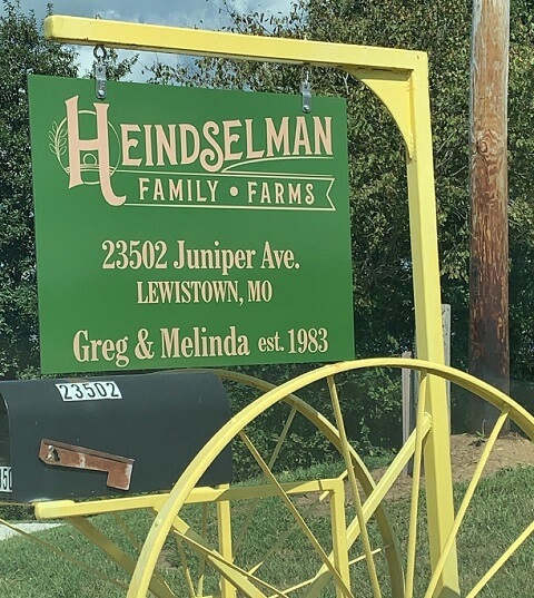 Heindselman Family Farms Sign